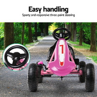 Kids Pedal Go Kart Ride On Toys Racing Car Adjustable Seat Pink