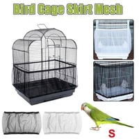 Size Shell Skirt Mesh Cover Pet Bird Cage Guard Nylon Net Seed Catcher White