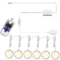 Linkable Under Cabinet LED Lighting 12V Dimmable Puck Lights Hardwired with Wireless RF Remote Control for Kitchen Mood Lighting White