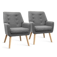 2X Armchair Lounge Chair Accent Tub Chair ANNE