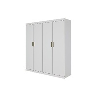 4 Door White Wardrobe Cabinet ‚Äö√Ñ√∂‚àö√ë‚àö¬® Hanging Rail Shelves &