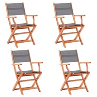Folding Garden Chairs Solid Eucalyptus Wood&Textilene