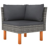Sofa Poly Rattan and Solid Eucalyptus Wood
