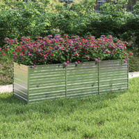 Garden Raised Bed Galvanized Steel Silver