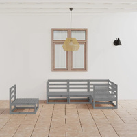 5 Piece Garden Lounge Set Solid Pinewood