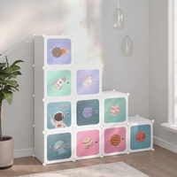 Cube Storage Cabinet for Kids with Cubes White PP