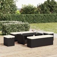 Ottoman with Cushion 40x30x40 cm Poly Rattan