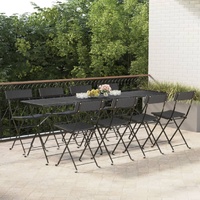 Folding Bistro Chairs Poly Rattan and Steel