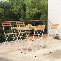 Folding Bistro Set Solid Wood Acacia and Steel