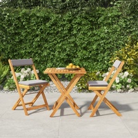 3 Piece Folding Bistro Set Solid Acacia Wood