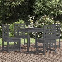 5 Piece Garden Dining Set Solid Pine Wood