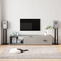 Speaker Stands 2 pcs Tempered Glass 3 Pillars Design