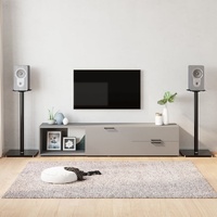 Speaker Stands 2 pcs Tempered Glass 1 Pillar Design