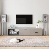Speaker Stands 2 pcs Tempered Glass 4 Pillars Design