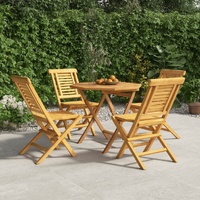 5 Piece Garden Dining Set Solid Teak Wood