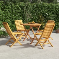 5 Piece Garden Dining Set Solid Teak Wood