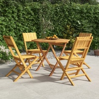 5 Piece Garden Dining Set Solid Teak Wood