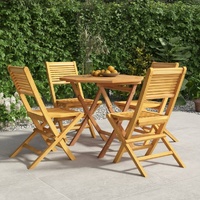 5 Piece Garden Dining Set Solid Teak Wood