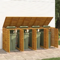 Double Garbage Bin Shed Solid Wood Acacia