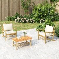 Garden Bench with Cushions Bamboo