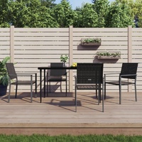 Garden Chairs Black 54x62.5x89 cm Poly Rattan
