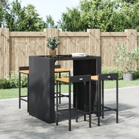 Bar Stools Poly Rattan and Solid Wood Acacia