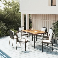 Garden Dining Set with Cushions Poly Rattan