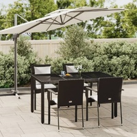 Garden Dining Set with Cushions Poly Rattan