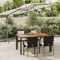Garden Dining Set with Cushions Poly Rattan