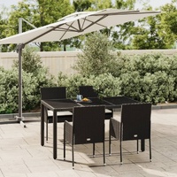 Garden Dining Set with Cushions Poly Rattan