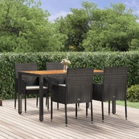 Garden Dining Set with Cushions Poly Rattan