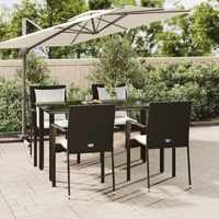 Garden Dining Set with Cushions Poly Rattan