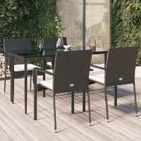 Garden Dining Set with Cushions Poly Rattan