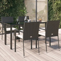 Garden Dining Set with Cushions Poly Rattan