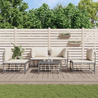 Garden Lounge Set with Cushions Anthracite Poly Rattan