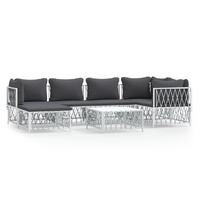 Garden Lounge Set with Cushions Steel