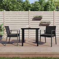 Garden Dining Set with Cushions Poly Rattan and Steel