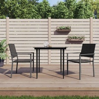 Garden Dining Set with Cushions Poly Rattan and Steel