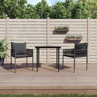 Garden Dining Set with Cushions Poly Rattan and Steel