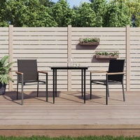 Garden Chairs Black 55x61.5x90 cm Textilene and Steel
