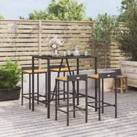Garden Bar Set Poly Rattan& Solid Wood Acacia