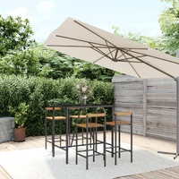 Garden Bar Set Poly Rattan& Solid Wood Acacia