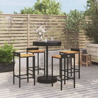 Garden Bar Set Poly Rattan&Solid Wood Acacia