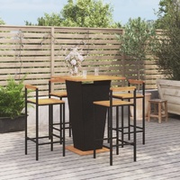Garden Bar Set Poly Rattan&Solid Wood Acacia