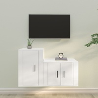 2 Piece TV Cabinet Set Engineered Wood