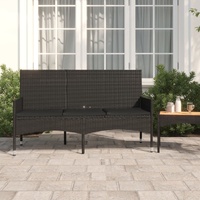 3-Seater Garden Bench with Cushions Poly Rattan