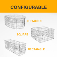 8 Panel Playpen Puppy Exercise Fence Cage Enclosure Pets Black All Sizes - 36" - Black