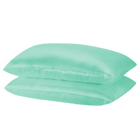 Mulberry Soft Silk Hypoallergenic Pillowcase Twin Pack 51 x 76cm - Mint