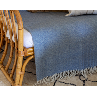 Hampton Throw - Merino Wool Blend - Blue