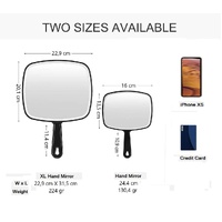Extra Large Black Handheld Mirror with Handle (31,5 x 23 cm)